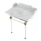 Kingston Brass 30 Carrara Marble Console Sink with Acrylic Legs, Marble WhiteBrushed Brass LMS30MA7 - alternate 1